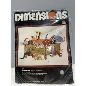 1980 Dimensions Crewel Embroidery Kit 1199 Noah's Ark By Russ Biernat 20x16 VTG